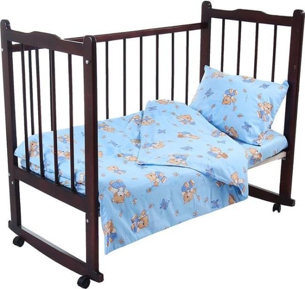 Комплект в кроватку для мальчика одеяло(110*140см) с подушкой(40*60 см) бязь,синтепон, МИКС
