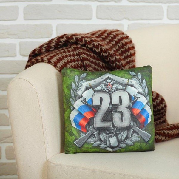 Подушка декоративная «23», хаки