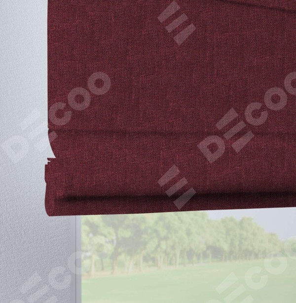 Римская штора на петлях «Кортин», ткань лён кашемир цвет бордовый
